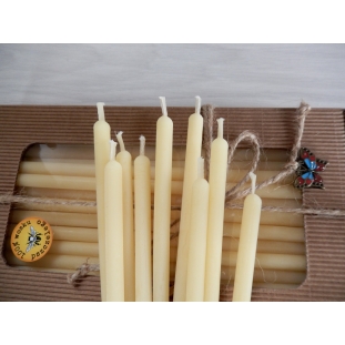 Cienka świeczka z wosku pszczelego - fi 7 mm, cerkiewna - 30 sztuk - na prezent
